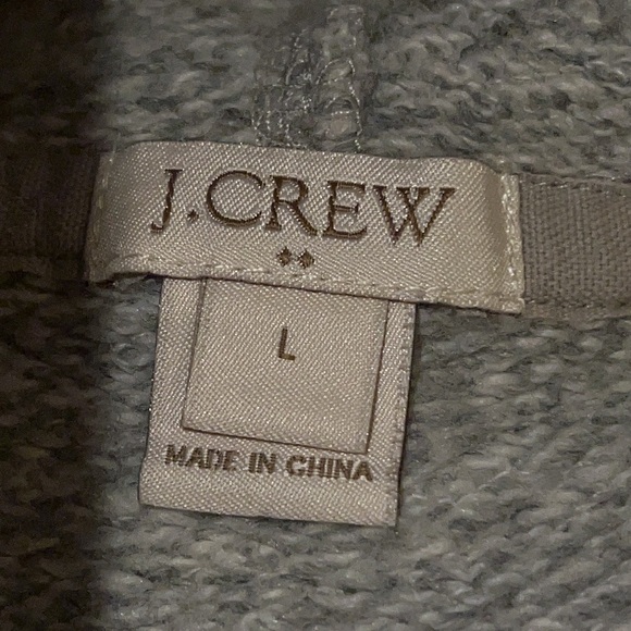 J. Crew heather gray cowl neck sweatshirt Sz L cotton blend front pockets - Picture 6 of 8